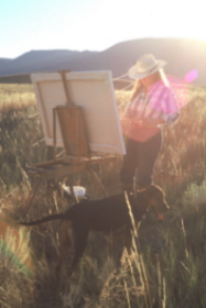 Jenny Wueker, crazy woman painter, Jenny Glenn Wuerker, oil on canvas, Buffalo, WY